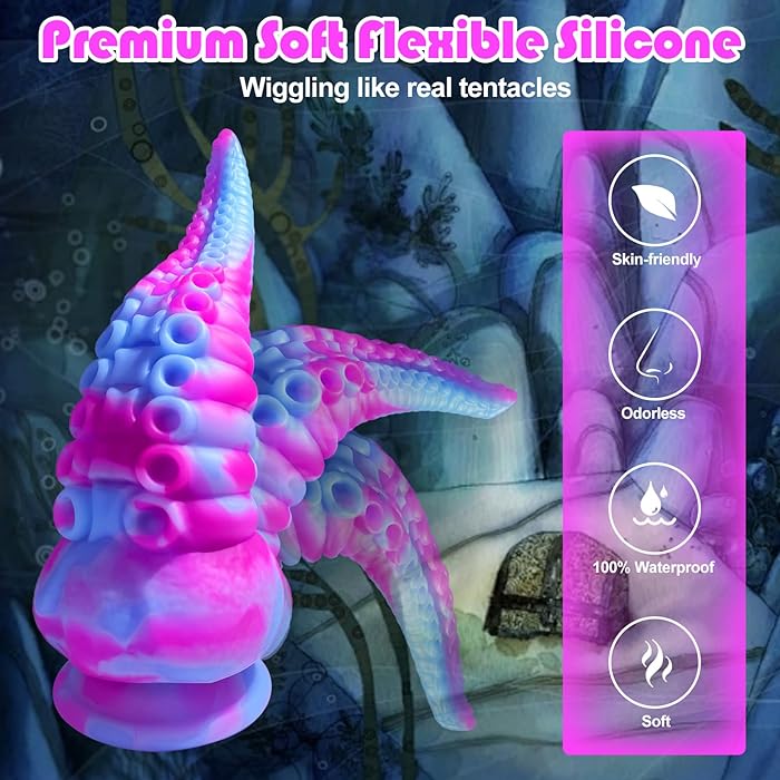 Anal Tentacle Dildo 8.7" With Strong Suction Cup, G-Spot & P-Spot Pleasurer, Premium Silicone Design