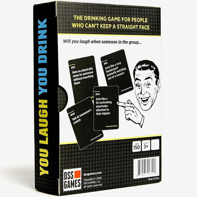 a card game box with a picture of a man pointing