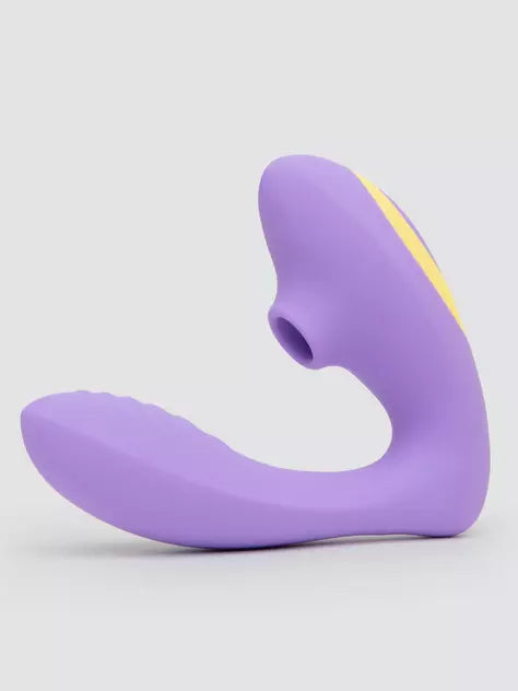 a purple object with a yellow stripe on it
