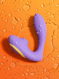 Thumbnail for a purple object laying on top of a yellow surface