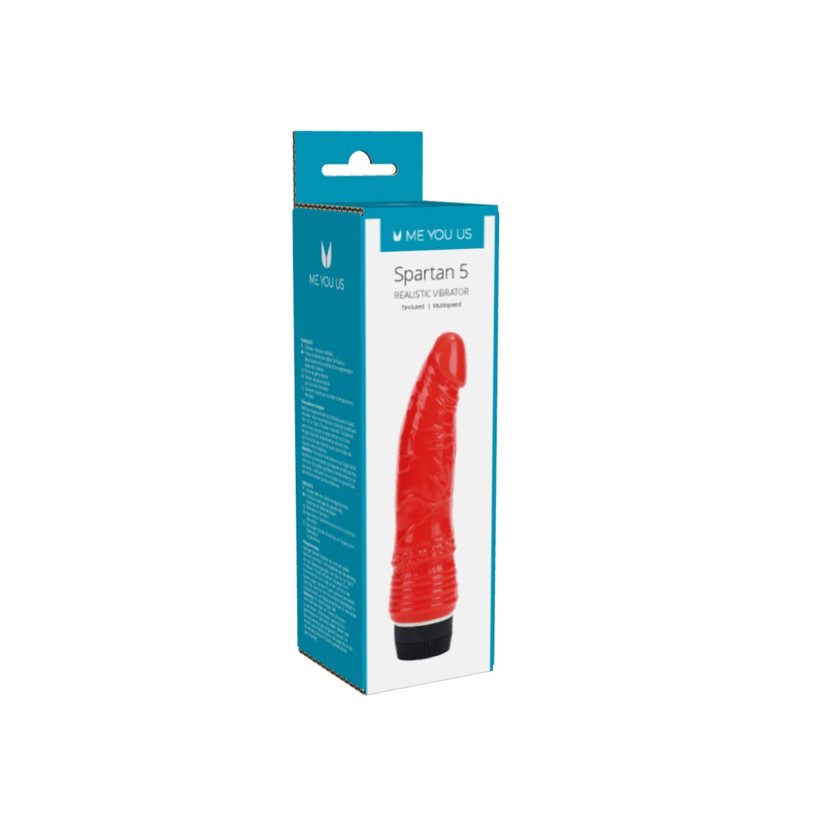 a package of a red vibrating device in a cardboard box