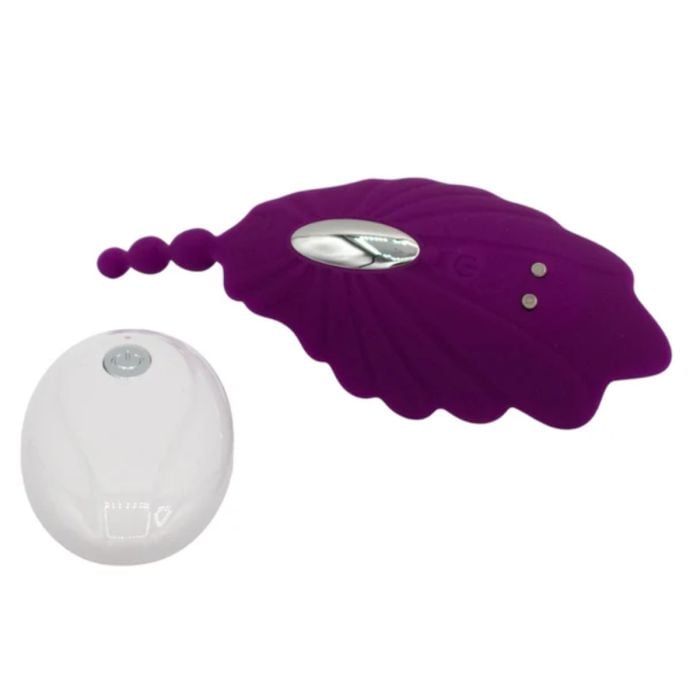 Stunning design of the Like A Kitten Shell Yeah! wearable panty vibrator, featuring sleek curves for enhanced stimulation.