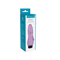 a purple vibrating device in a box