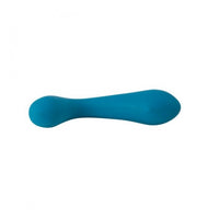 The Swan Curve - Squeeze Control G-Spot Vibrator in Teal lying down