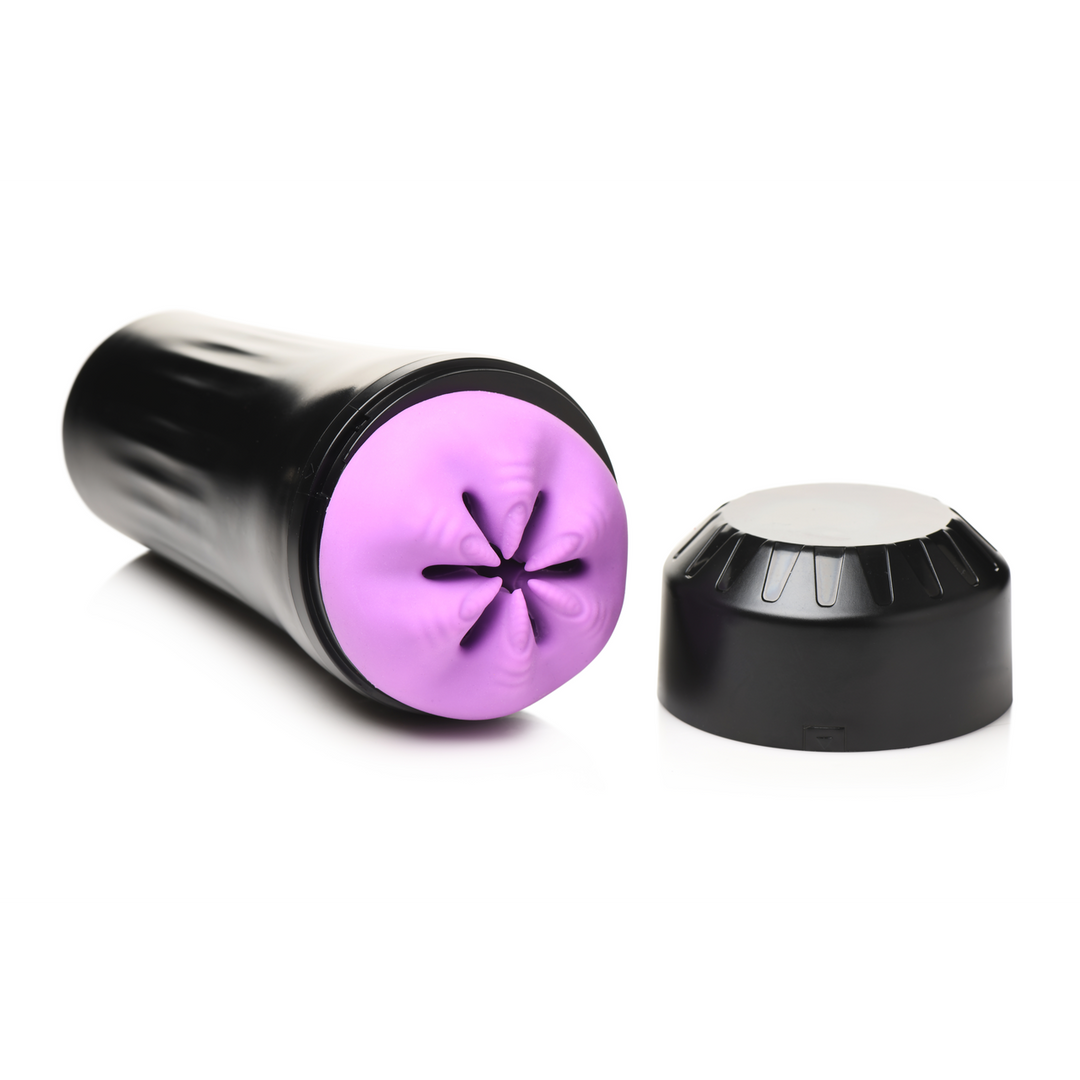 a black and purple object sitting next to each other