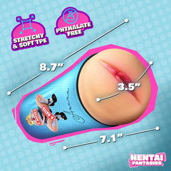 Hentai Fantasies Asuna TPE Masturbator With Textured Removable Sleeve, 8.7-Inch – 7.1-inch insertion depth and snug 0.5-inch opening