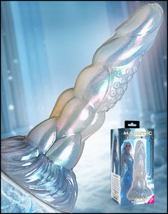Crysta silicone dildo with 6.8 inch insertable depth