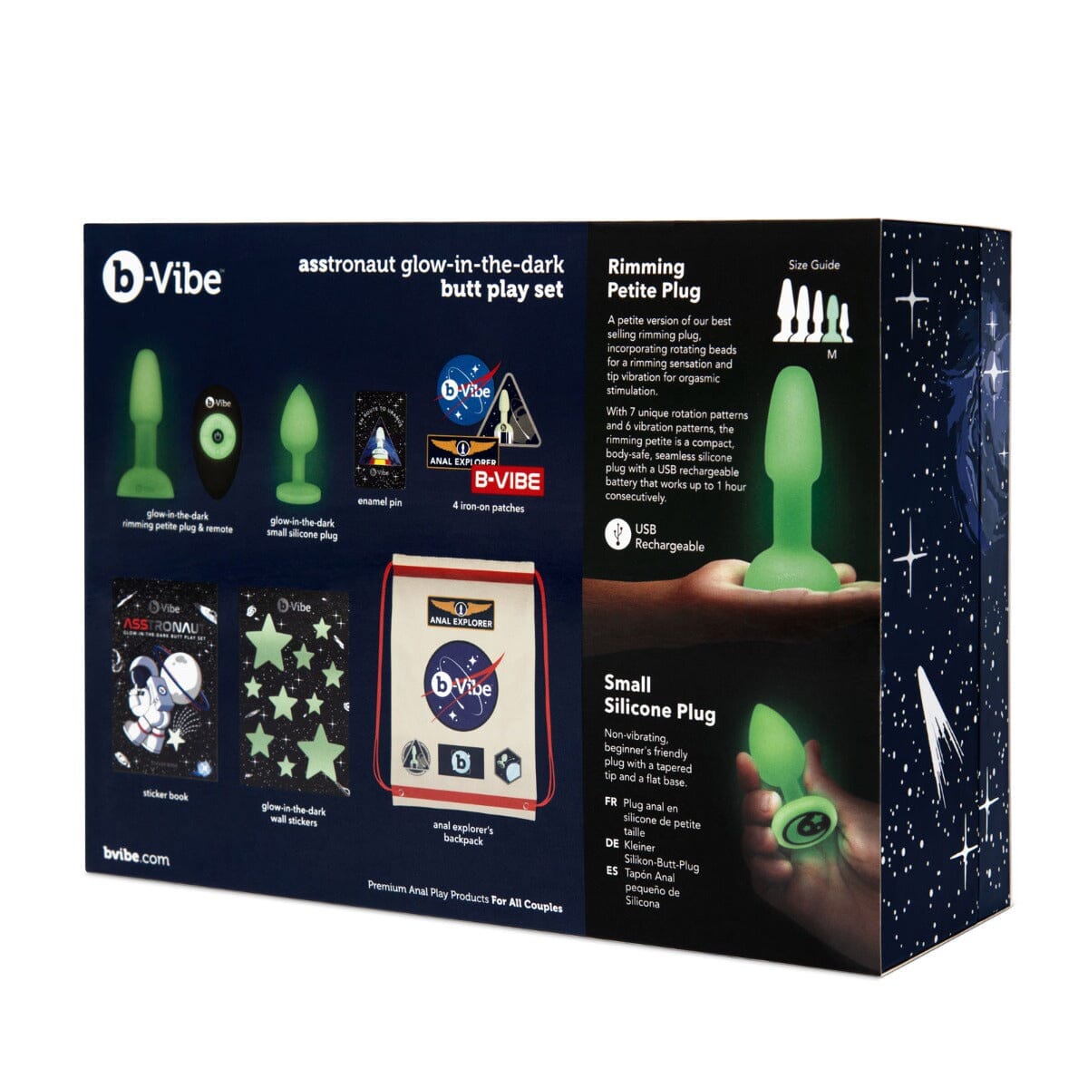 B-Vibe Asstronaught Glow in the Dark Butt Play Kit