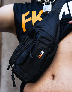 Premium FKME Bumbag showcasing multiple compartments for convenient storage of essentials like mobile phones and wallets.