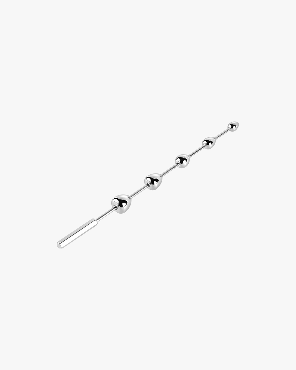 Scandals 5 Heart Urethral Long Rod Dilator showing a sleek metal design with heart-shaped tip for intimate use.