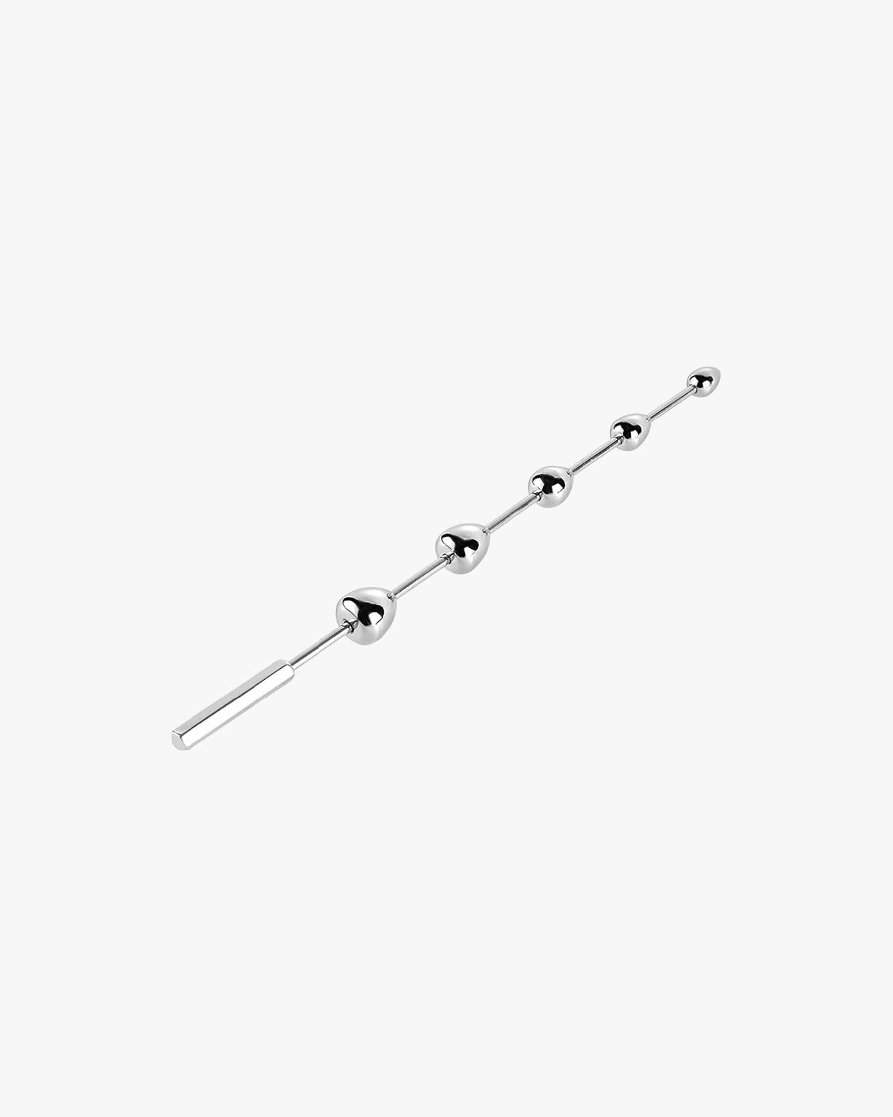 Scandals 5 Heart Urethral Long Rod Dilator showing a sleek metal design with heart-shaped tip for intimate use.