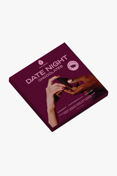The Oh Collective Date Night Aphrodisiac Chocolate box includes a cheeky truth-or-dare card; perfect for enhancing romantic connections.
