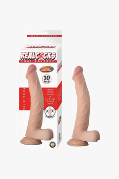 RealCocks Dual Layer Bendable Dildo 10 Inch Vanilla
