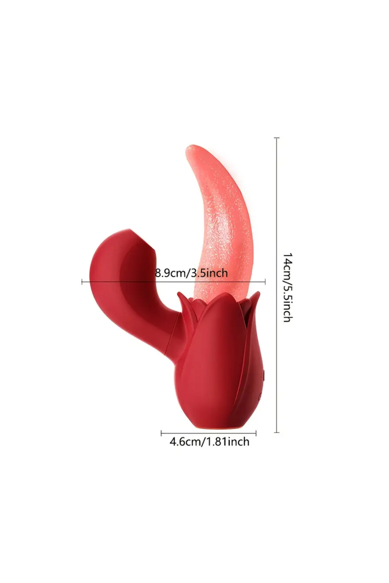 The Tongue Toy 2.0 - Twin Rose Sucking and Flicking Licking Waterproof Rechargeable Vibrator elegantly positioned with its USB charging cable, emphasising the modern luxury and versatility of this tongue licking vibrator.