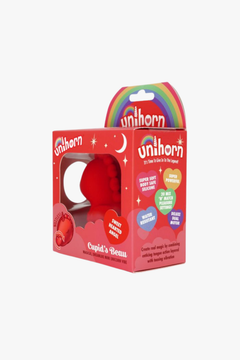 The sophisticated Unihorn - Cupid's Beau (The Heart Nosed One) in vibrant packaging, portraying its essence as a premium massaging vibrator.
