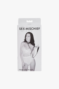 Stylish arrangement of the S&M Fishnet Collar & Leash Bondage Set, ideal for statement styling and playful power exchange.