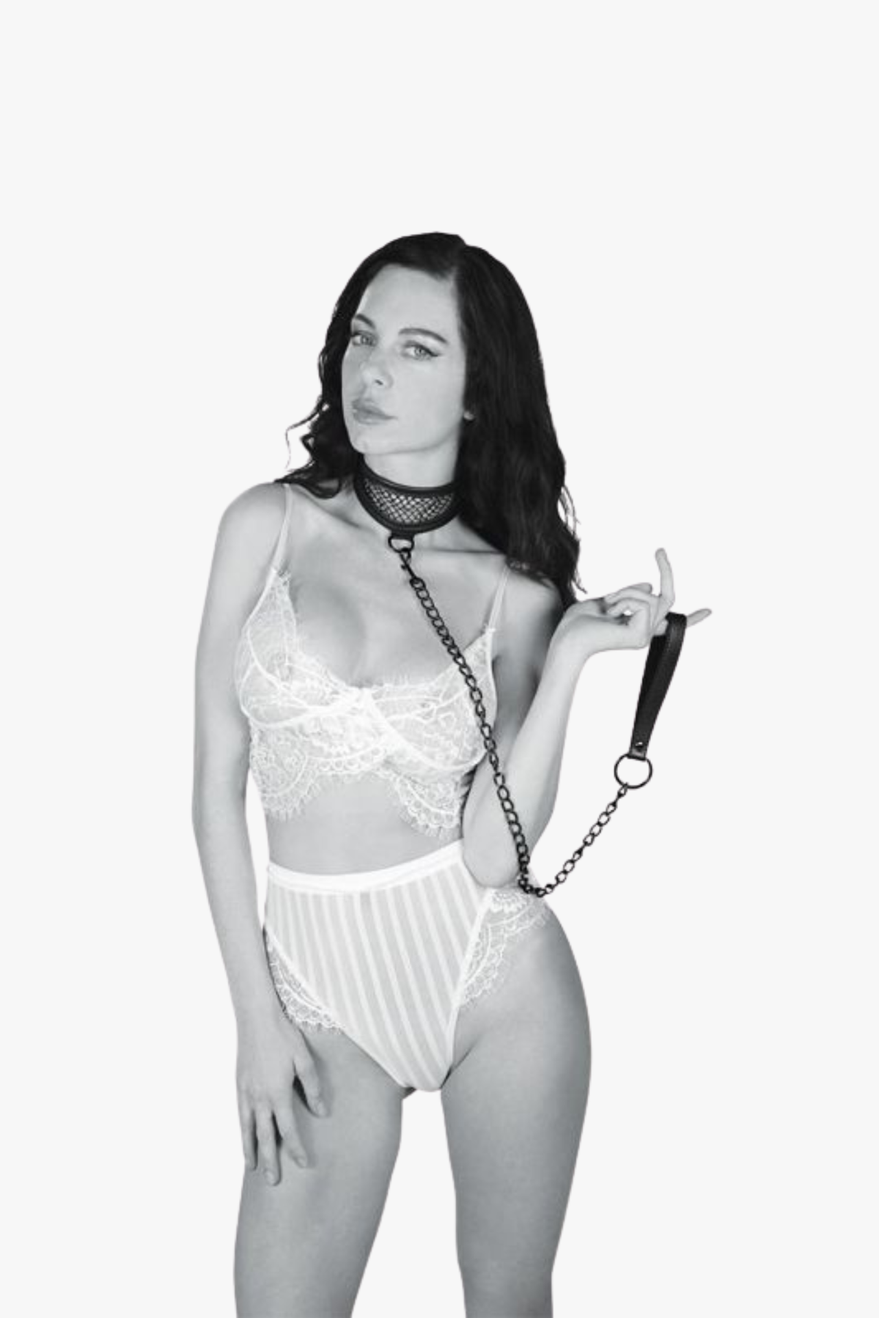 S&M Fishnet Collar & Leash Bondage Set