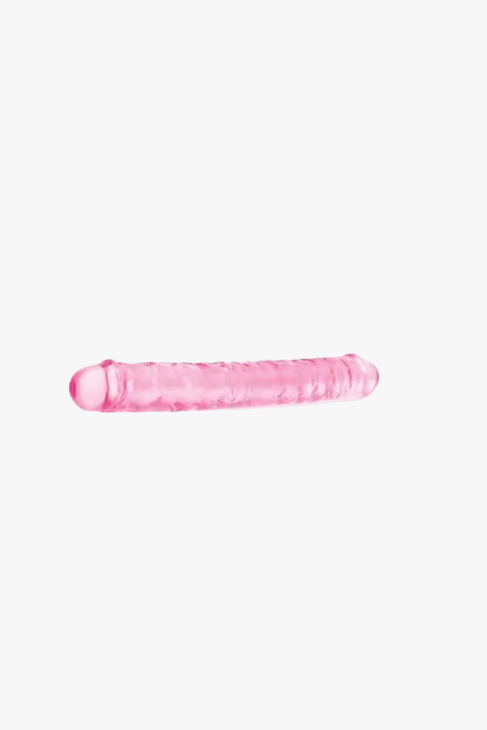 Me You Us UltraCock Pink Jelly 12-inch double-ended dildo with realistic detail and smooth surface, designed for versatile pleasure.