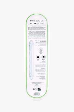 Sophisticated Me You Us 15 inch Clear Jelly Double Ended Dildo, embodying luxury in its design for an exquisite double ended dildo experience.