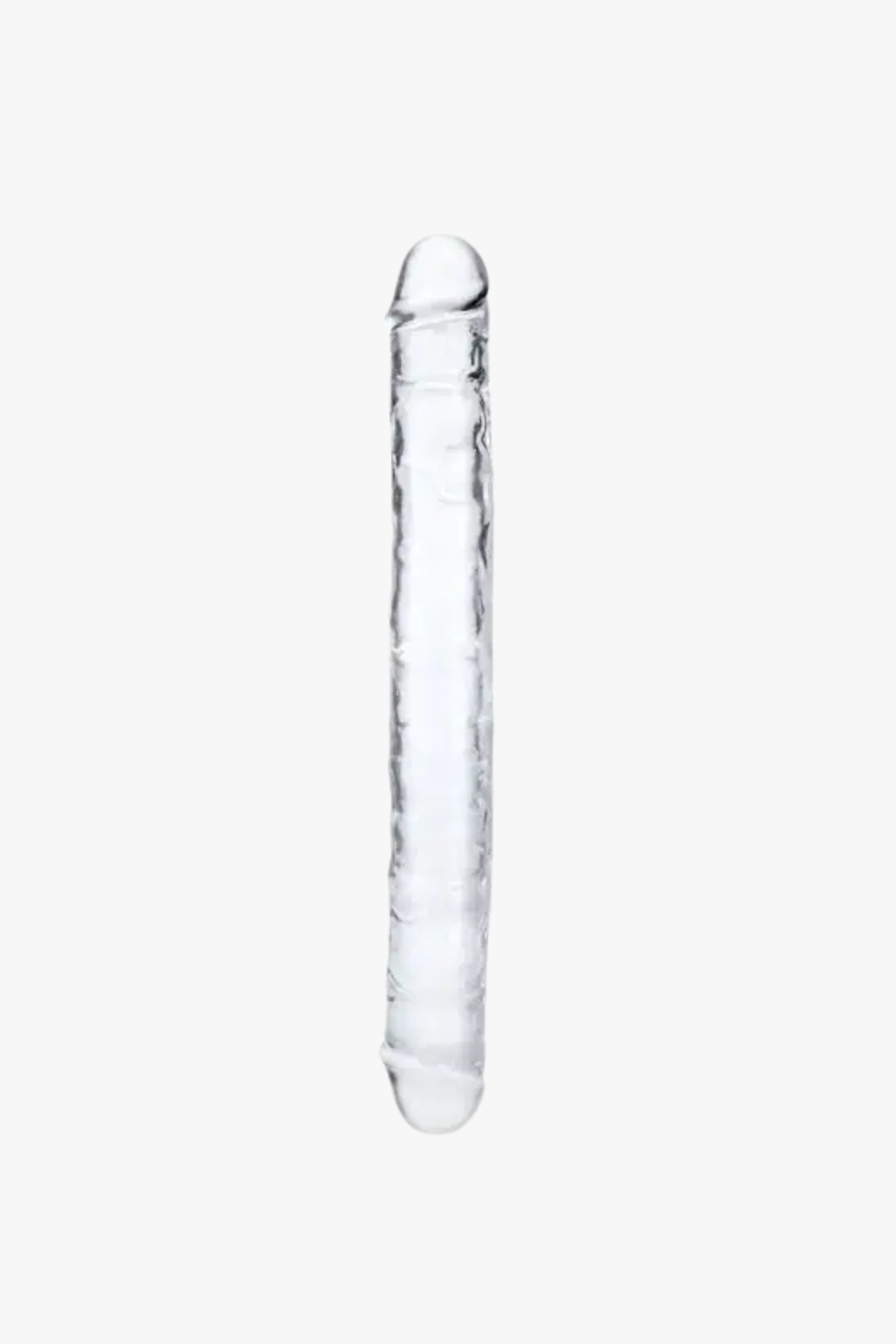 Me You Us 15 inch Clear Jelly Double Ended Dildo showcasing its sleek and luxurious design, ideal for versatile couples play.