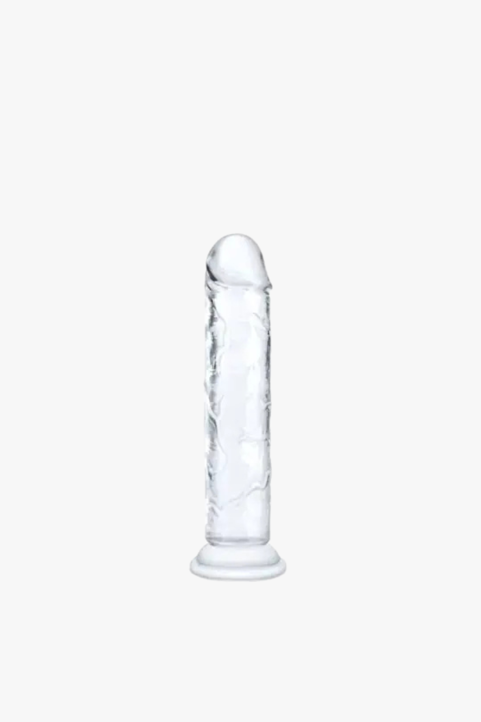 Clear Me You Us jelly dildo with realistic design, transparent and flexible, featuring detailed texture for enhanced pleasure.