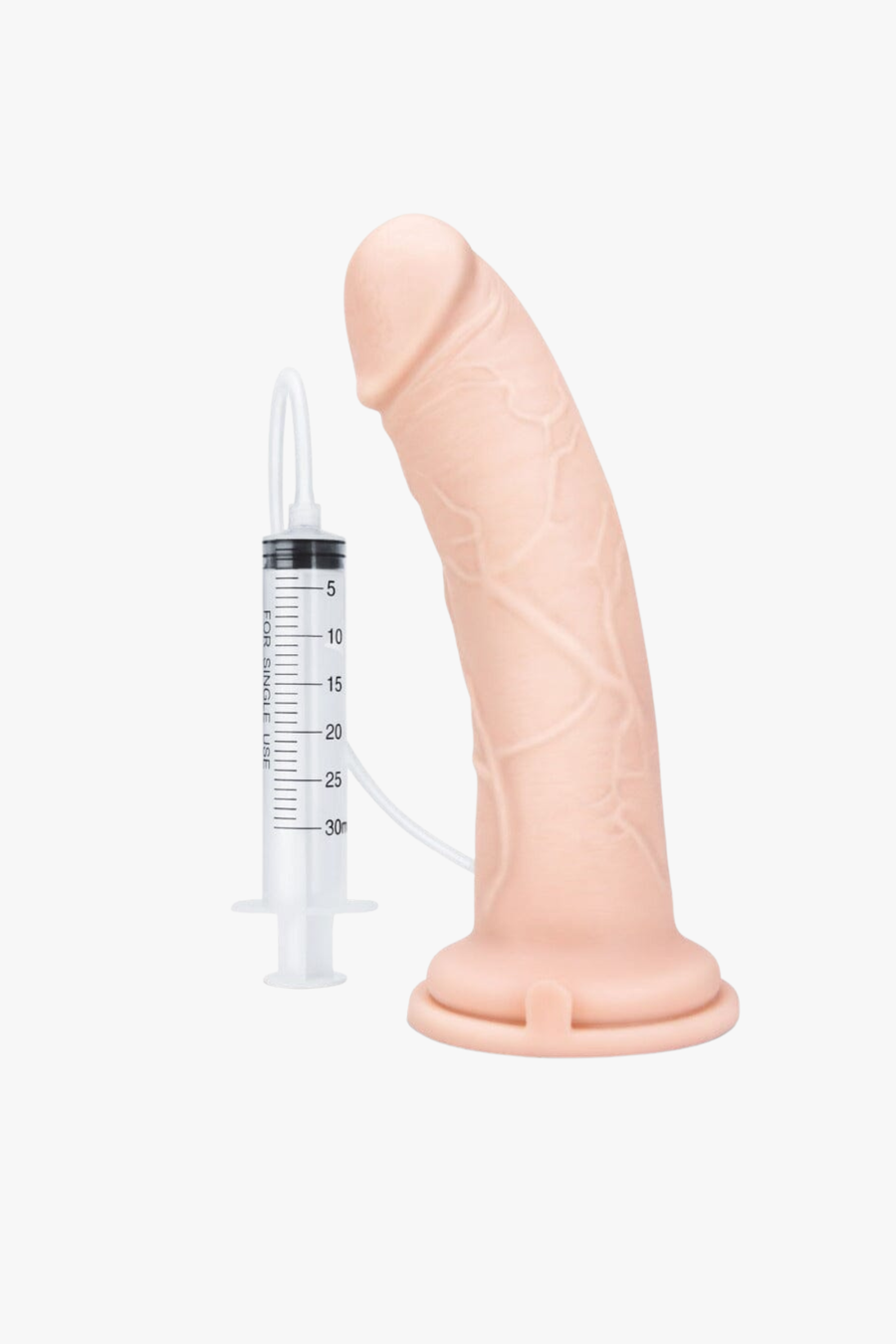 Me You Us UltraCock 8" Realistic Squirting Dildo showcasing its lifelike design and texture, perfect for immersive pleasure.
