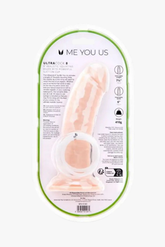 Me You Us UltraCock 8" Realistic Squirting Dildo in a serene setting, capturing the essence of indulgence with its lifelike appearance and squirting functionality.