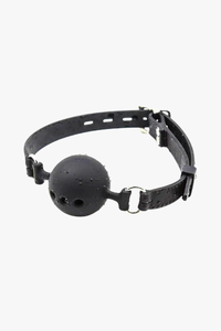 Silicone Breathable Ball Gag – lockable breathable silicone ball gag with faux stitch detail, luxury design for Small, Medium & Large sizes
