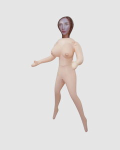 Hussy Standing Pose PVC Inflatable Love Doll With 2 Tempting Love Holes elegantly posed, highlighting the durable PVC material and irresistible figure.