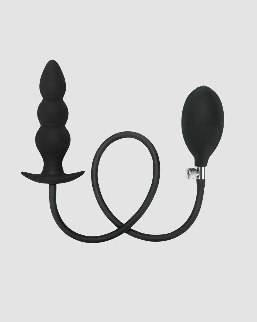 Me You Us inflatable beaded silicone butt plug, designed for anal pleasure with multiple beads and a sleek, discreet appearance.