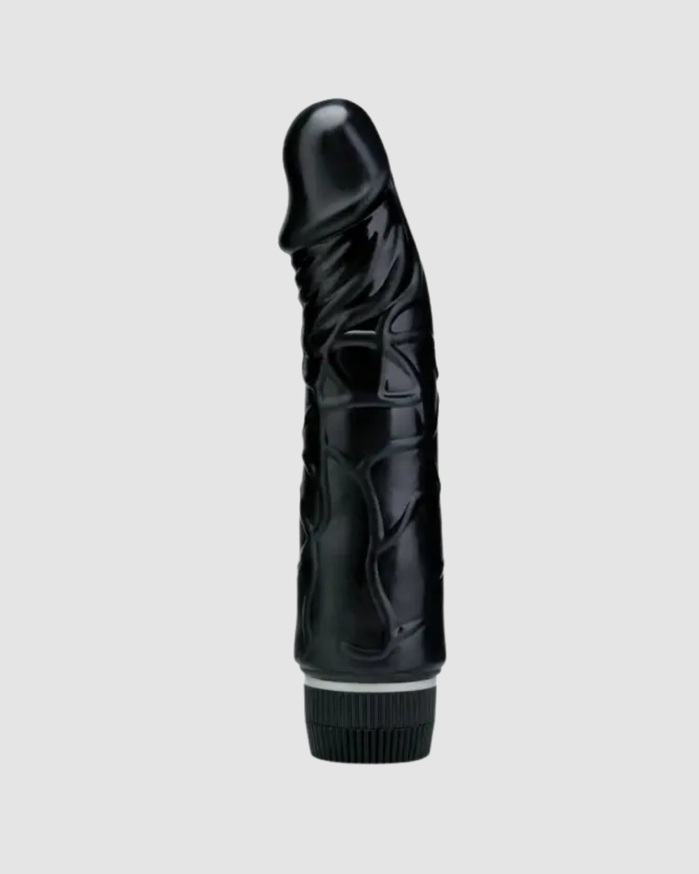 Me You Us Rambo Black 7.5-inch realistic vibrating dong with multi-speed control, detailed shaft, and textured surface.