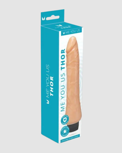 Showcasing the Me You Us Thor 11 Realistic 9.6" Dildo Vibrator in flesh colour, perfect for realistic stimulation and indulgent play.