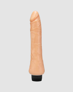 Stylish display of the Me You Us Thor 11 Realistic Multispeed 9.6" Dildo Vibrator highlighting its lifelike texture and powerful vibration features.