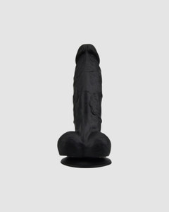 Stylish and vibrant presentation of Loving Joy Realistic Silicone Dildo with Suction Cup and Balls.