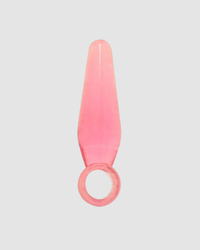 Loving Joy Finger Fun – Pink Small Butt Plug elegantly displayed to highlight its sleek design and beginner-friendly features, perfect for those exploring intimate pleasure.