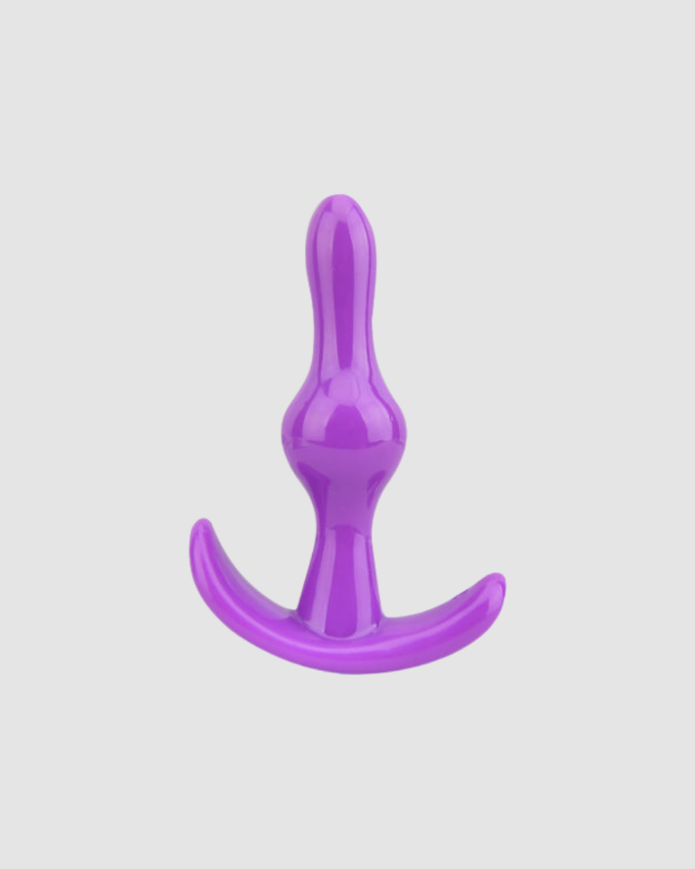 Purple Loving Joy Butt Plug Anchor for beginners, smooth silicone toy designed for comfortable, beginner-friendly anal play.