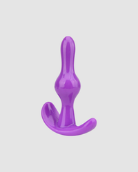 Elegant design of the Purple Butt Plug Anchor, a luxurious butt plug ideal for beginners, featuring a handle base for added safety and ease of removal.