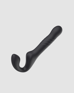 MINA Surge remote vibrating strapless strap-on with 3 motors, 10 vibration modes, and 3 thrusting modes, shown in an Instagram post.