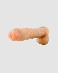Detailed view of a 14 Inch Dildo - Embrace the experience of this large realistic dildo featuring veins and a pronounced head for authentic stimulation.