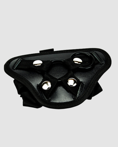 Loving Joy 6 Inch Strap On Dildo Kit highlighting the durable PVC and nylon harness for comfort.
