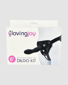 Loving Joy 6 Inch Strap On Dildo Kit showcased in a luxurious setting to enhance pleasure journeys.