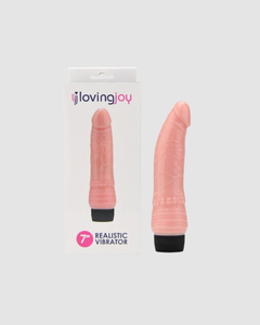 Artistic shot of the 7 Inch Realistic Dildo Vibrator demonstrating its realistic contours and sensual appeal for sophisticated pleasure seekers.