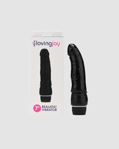 Alluring display of the 7 Inch Realistic Dildo Vibrator with hints of elegance, perfect for enhancing intimate moments.