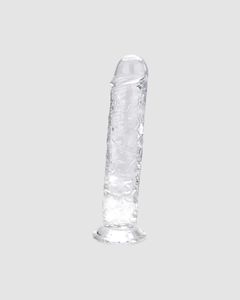 Loving Joy 7.5-inch suction cup jelly dildo for hands-free pleasure, shown on a white background.