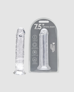 Loving Joy 7.5-inch suction cup jelly dildo for hands-free pleasure, featuring a realistic design and flexible shaft.