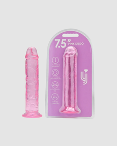 Loving Joy 7.5-inch suction cup jelly dildo with textured surface, designed for hands-free pleasure and intimate use.