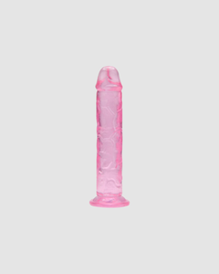 Loving Joy 7.5-inch suction cup jelly dildo for hands-free pleasure, featuring realistic design and flexible, body-safe material.