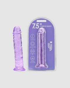 Loving Joy 7.5-inch suction cup jelly dildo for hands-free pleasure, shown on a white background with realistic texture.