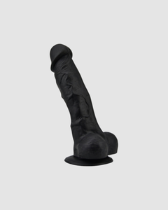 Loving Joy Realistic Silicone Dildo with Suction Cup and Balls highlighting the premium silicone material.