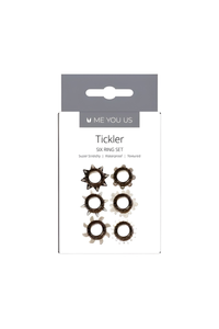Luxurious Tickler Textured Stretchy 6 Cock Ring Set in Smoke, designed for exquisite shared sensations